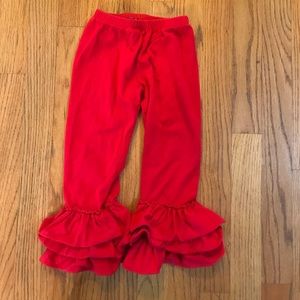 Boutique red ruffle pants